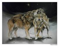 Wolfsgruppe, Acryl auf Leinwand, Ani(Mal)-Art